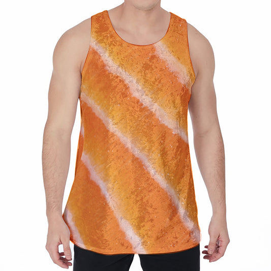 Fresh Salmon Print Men's Velvet Tank Top