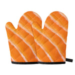 Fresh Salmon Print Oven Mitts
