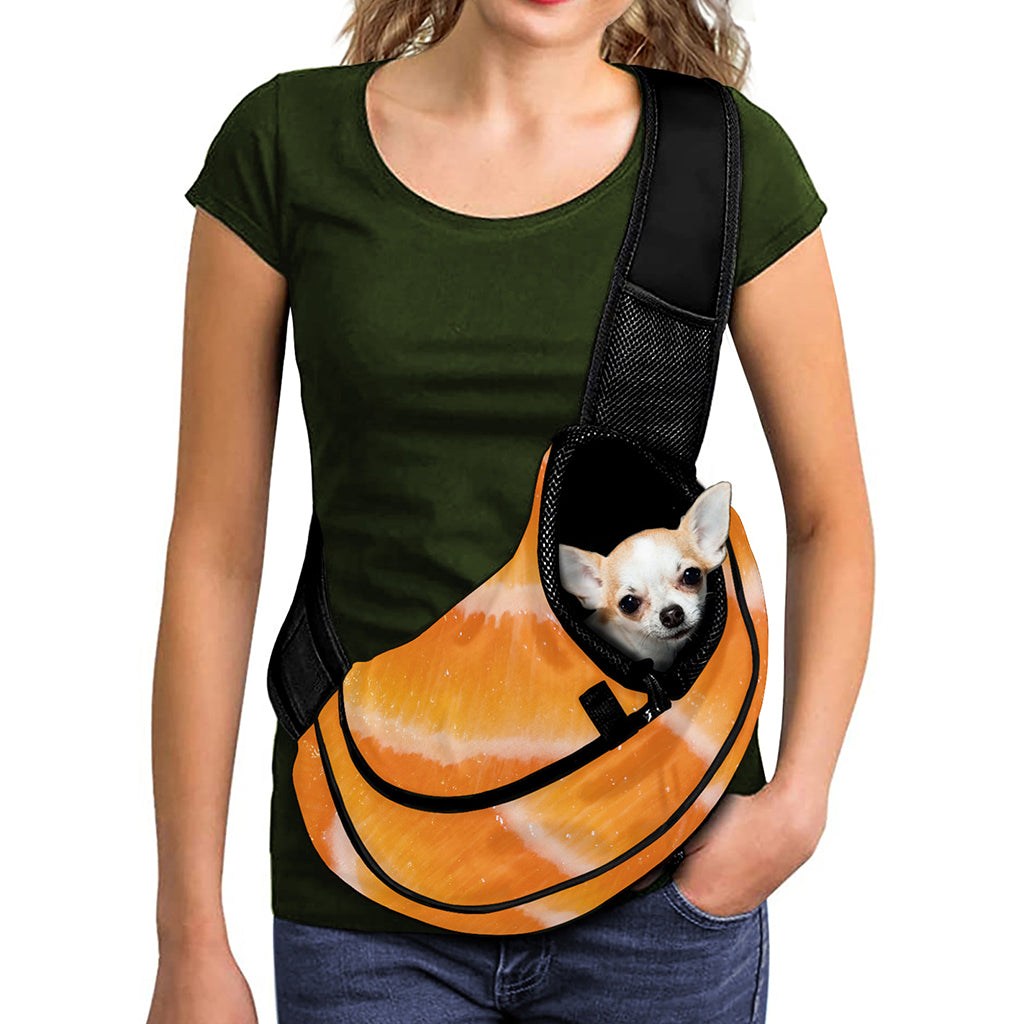 Fresh Salmon Print Pet Sling Carrier