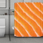 Fresh Salmon Print Polyester Shower Curtain