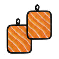 Fresh Salmon Print Pot Holders