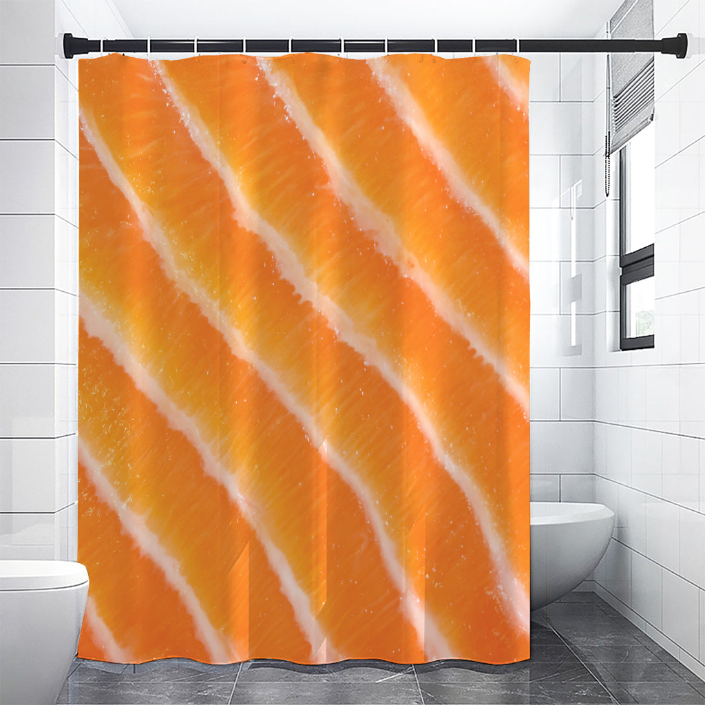 Fresh Salmon Print Premium Shower Curtain
