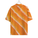 Fresh Salmon Print Rayon Hawaiian Shirt