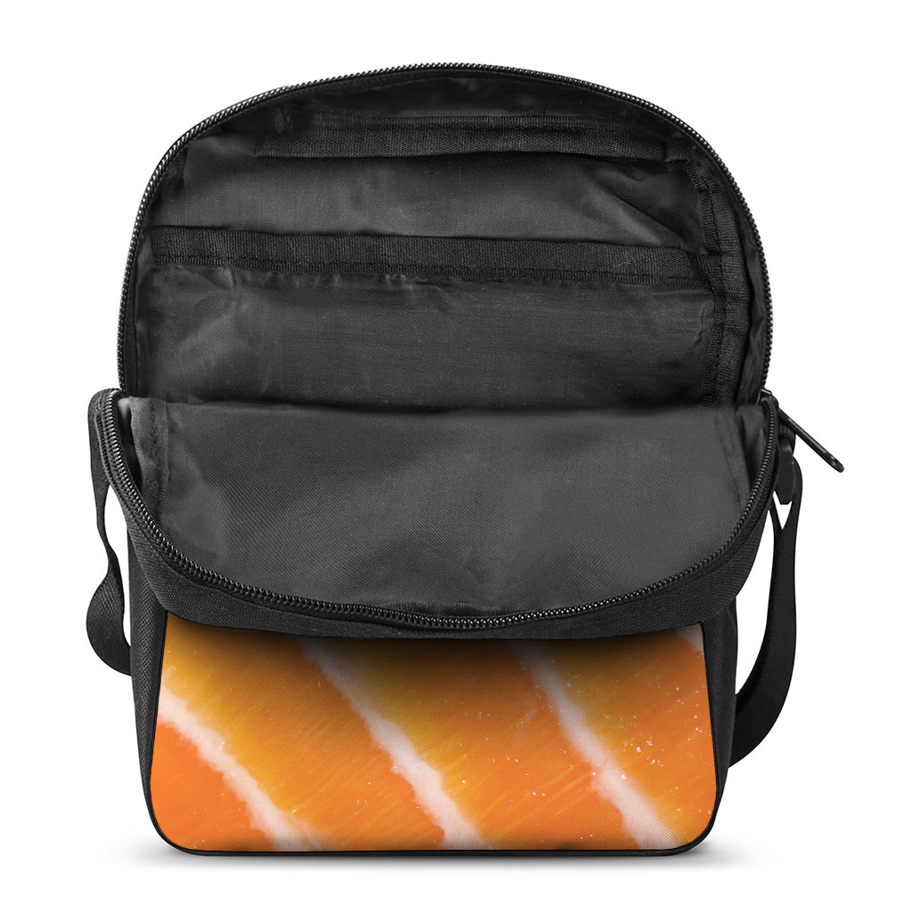 Fresh Salmon Print Rectangular Crossbody Bag
