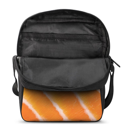 Fresh Salmon Print Rectangular Crossbody Bag