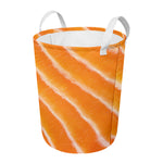 Fresh Salmon Print Round Laundry Basket