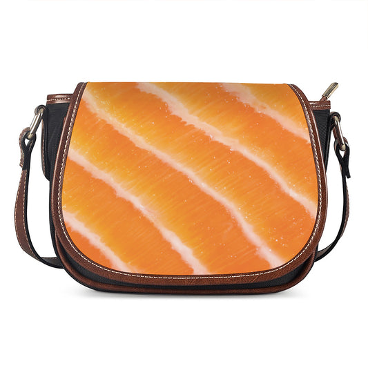Fresh Salmon Print Saddle Bag