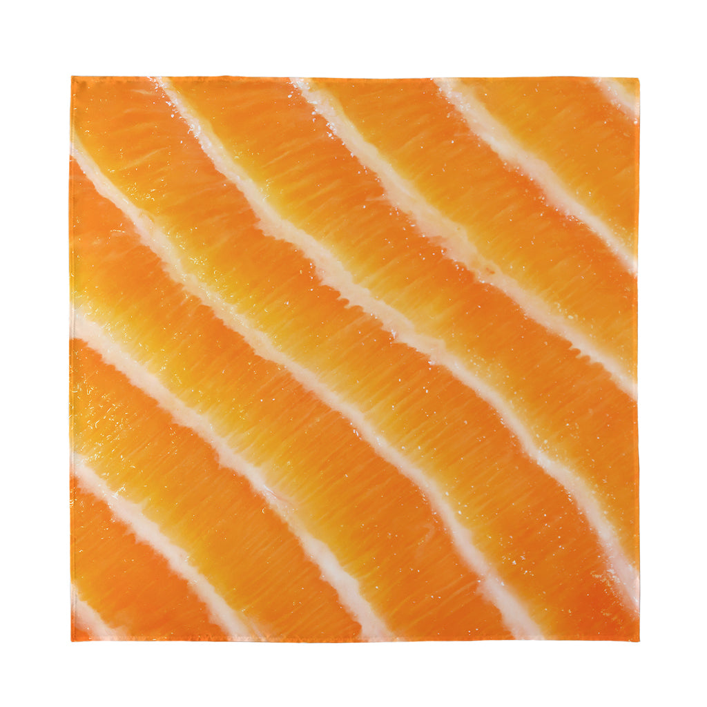 Fresh Salmon Print Silk Bandana