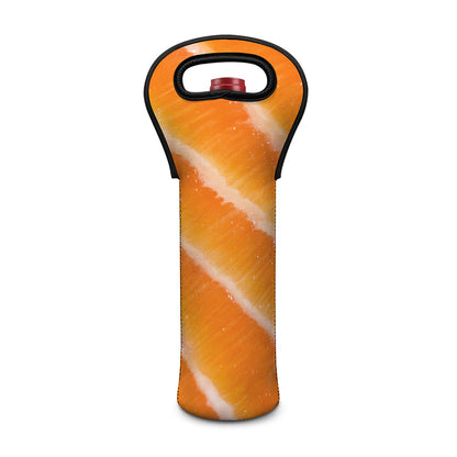 Fresh Salmon Print Single Neoprene Wine Tote