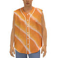Fresh Salmon Print Sleeveless Baseball Jersey