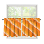 Fresh Salmon Print Tier Curtains