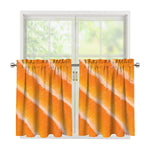 Fresh Salmon Print Tier Curtains