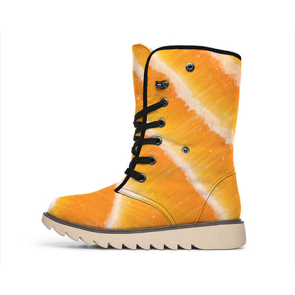 Fresh Salmon Print Winter Boots