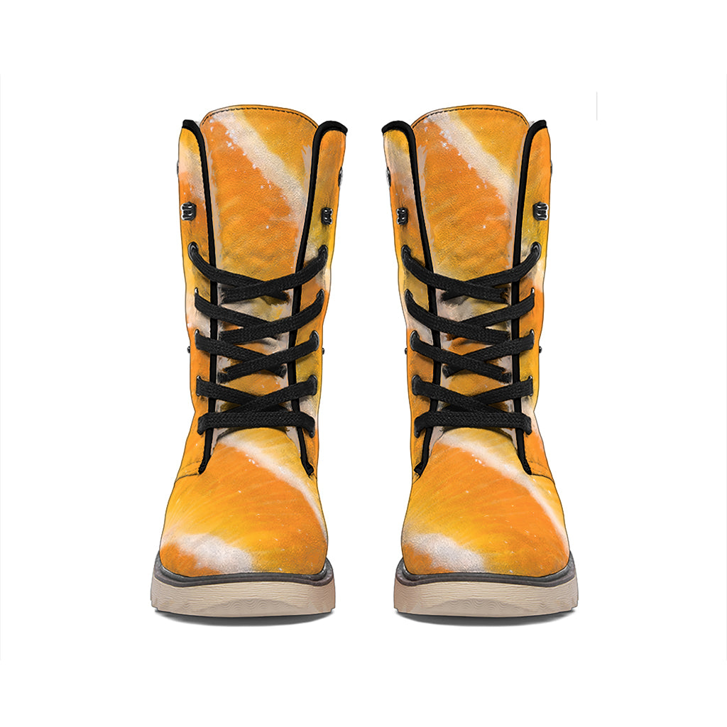 Fresh Salmon Print Winter Boots