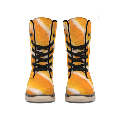 Fresh Salmon Print Winter Boots