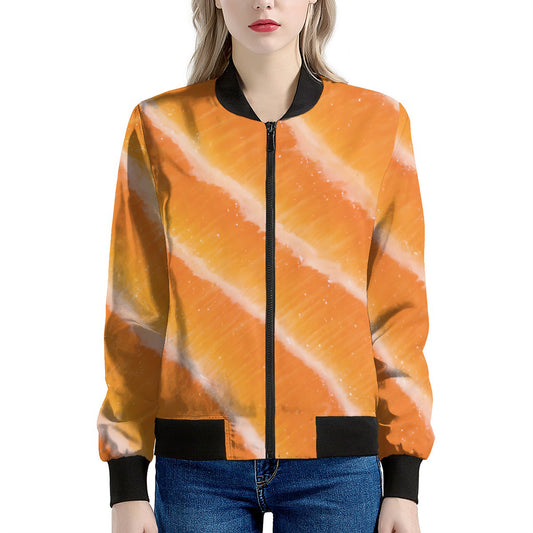 Fresh Salmon Print Women's Bomber Jacket