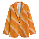 Fresh Salmon Print Women's Cotton Blazer