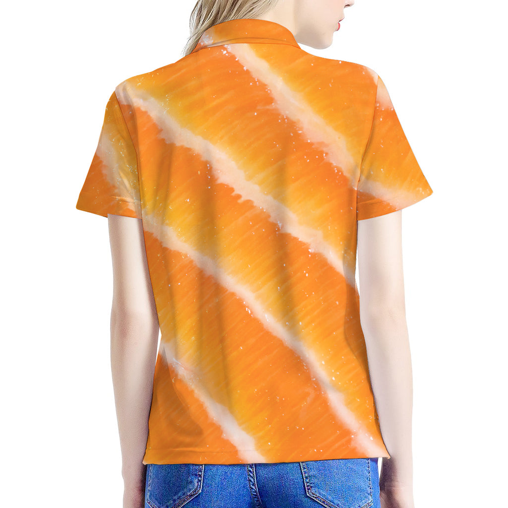 Fresh Salmon Print Women's Polo Shirt