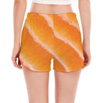 Fresh Salmon Print Women's Split Running Shorts