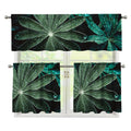 Fresh Tropical Leaf Print 3 Piece Kitchen Curtains