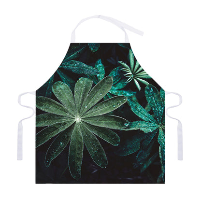 Fresh Tropical Leaf Print Adjustable Apron
