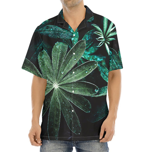 Fresh Tropical Leaf Print Aloha Shirt