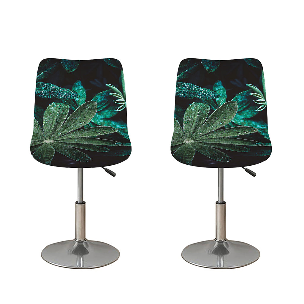 Fresh Tropical Leaf Print Bar Stool Covers