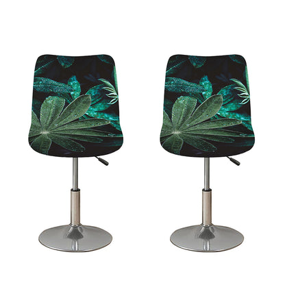 Fresh Tropical Leaf Print Bar Stool Covers