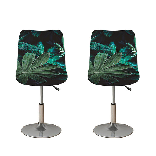 Fresh Tropical Leaf Print Bar Stool Covers