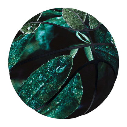 Fresh Tropical Leaf Print Basketball