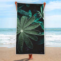 Fresh Tropical Leaf Print Beach Towel