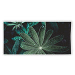Fresh Tropical Leaf Print Beach Towel