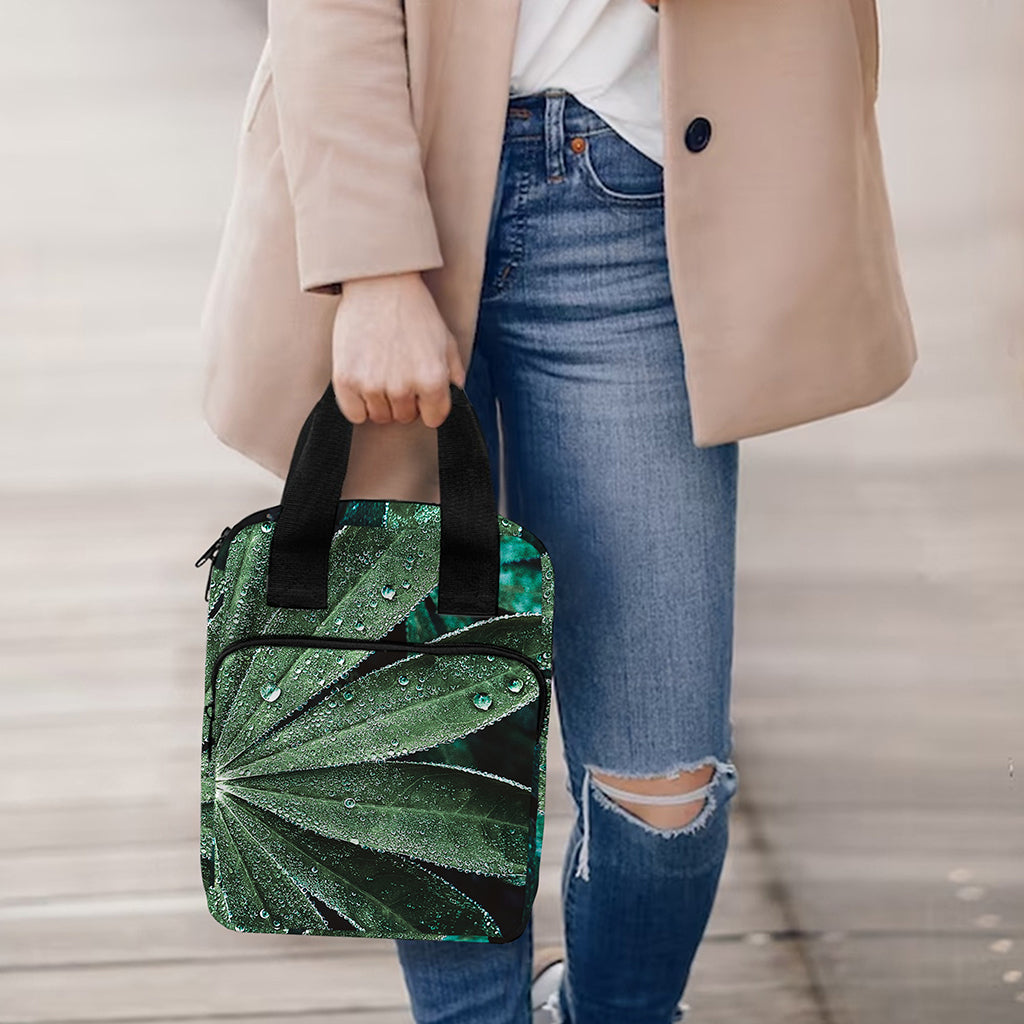 Fresh Tropical Leaf Print Bible Tote Bag