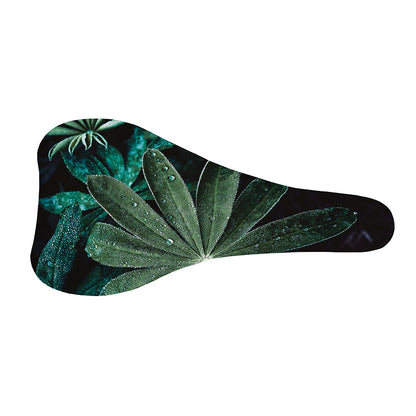 Fresh Tropical Leaf Print Bicycle Seat Cover