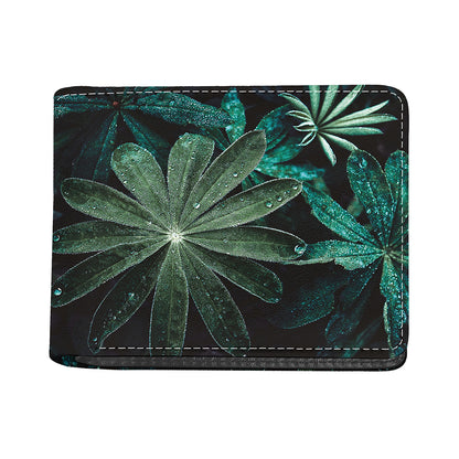 Fresh Tropical Leaf Print Bifold Wallet