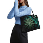Fresh Tropical Leaf Print Canvas Tote Bag