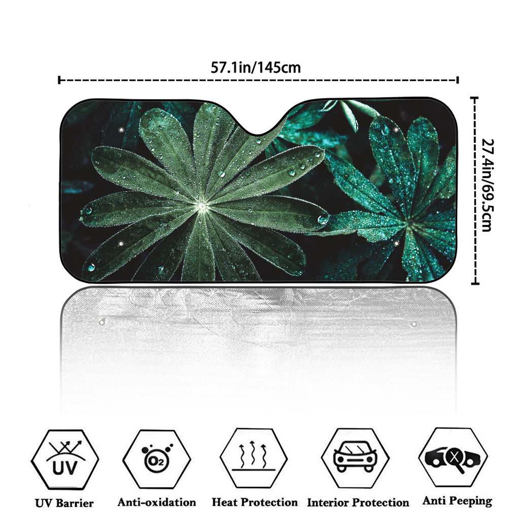 Fresh Tropical Leaf Print Car Windshield Sun Shade