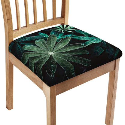 Fresh Tropical Leaf Print Chair Cushion Cover