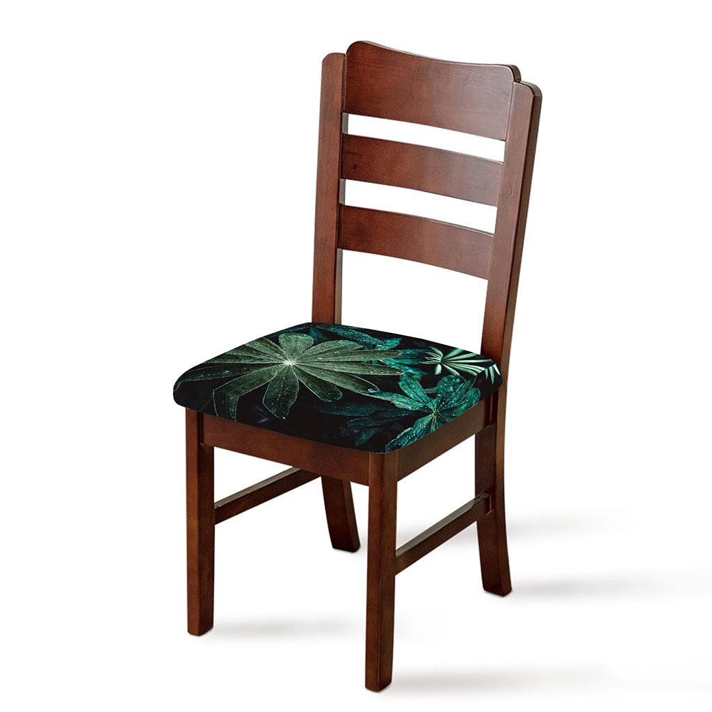 Fresh Tropical Leaf Print Chair Cushion Cover