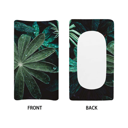 Fresh Tropical Leaf Print Changing Pad Cover
