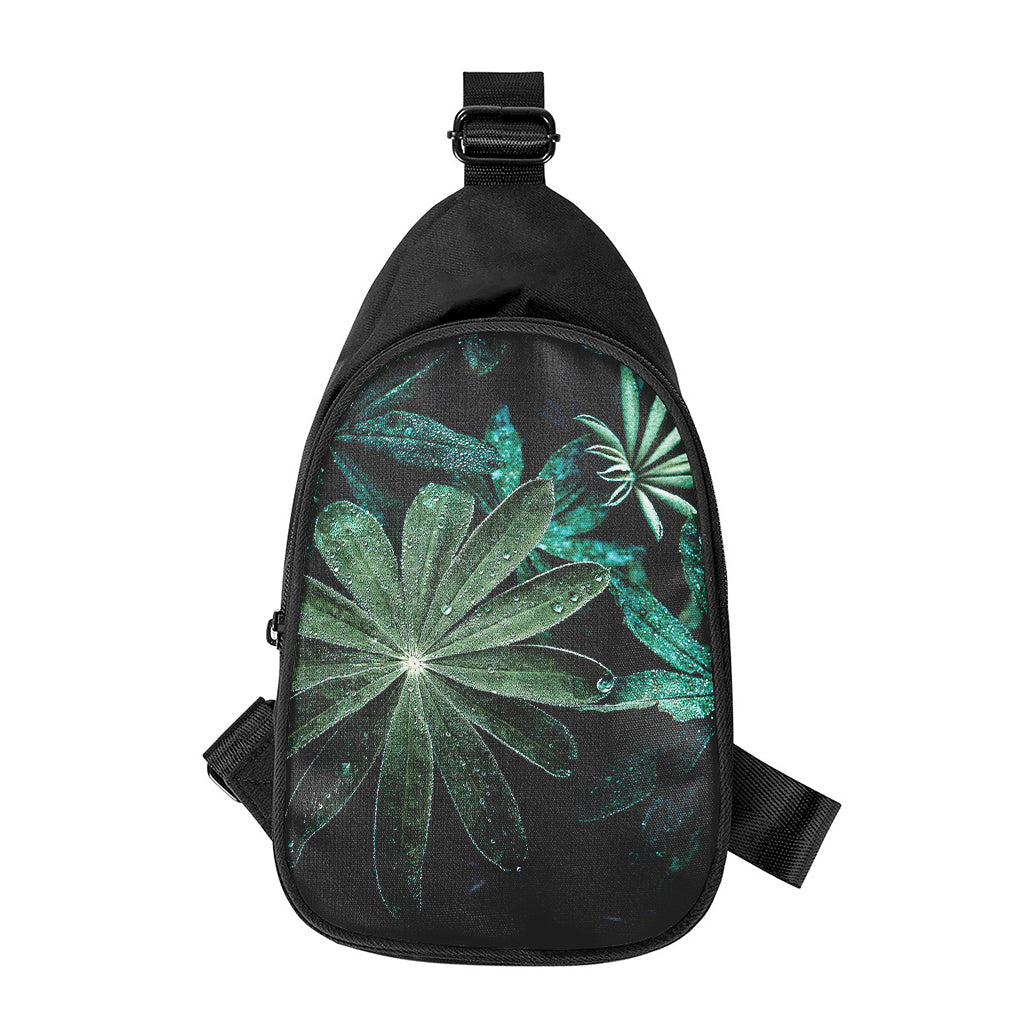 Fresh Tropical Leaf Print Chest Bag