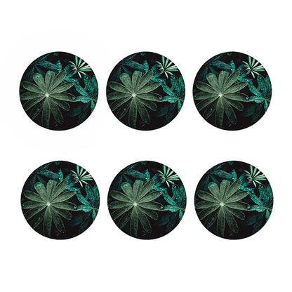 Fresh Tropical Leaf Print Coaster Set