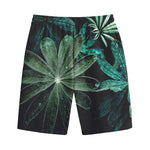 Fresh Tropical Leaf Print Cotton Shorts