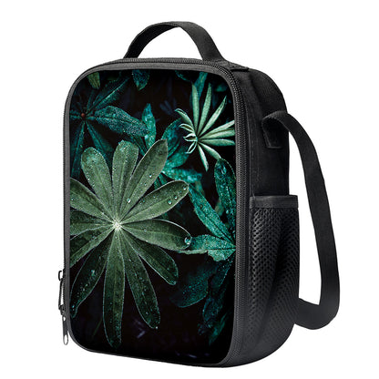 Fresh Tropical Leaf Print Crossbody Lunch Bag