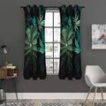 Fresh Tropical Leaf Print Grommet Curtain Panels
