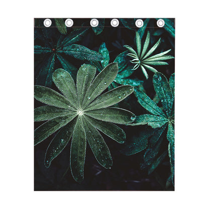 Fresh Tropical Leaf Print Curtain