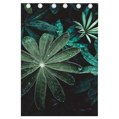 Fresh Tropical Leaf Print Curtain
