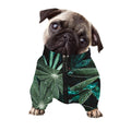 Fresh Tropical Leaf Print Dog Zip Up Jacket