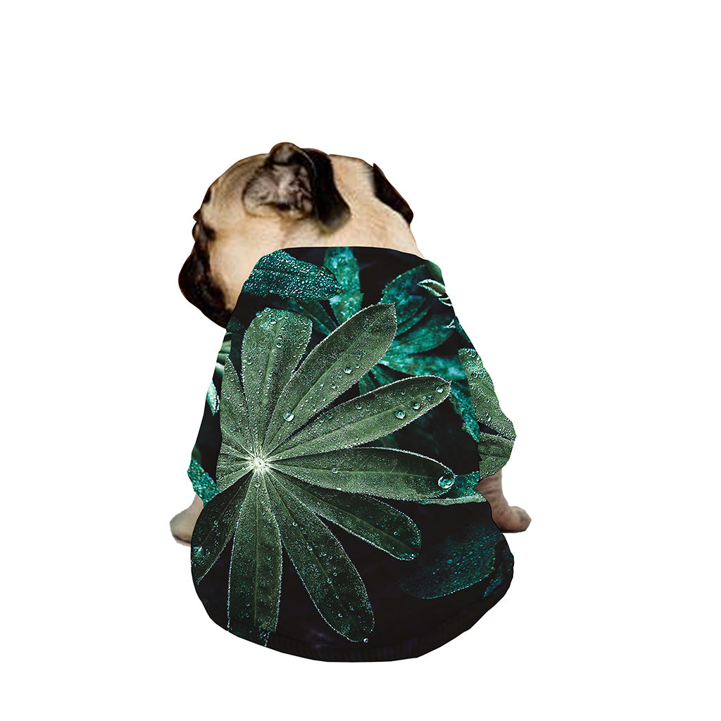 Fresh Tropical Leaf Print Dog Zip Up Jacket