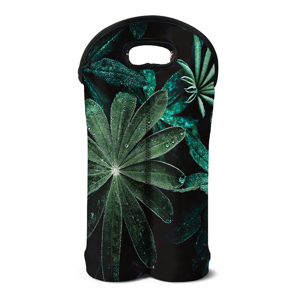 Fresh Tropical Leaf Print Double Neoprene Wine Tote
